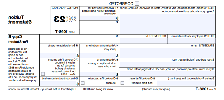 2023 FORM 1098-T Form image